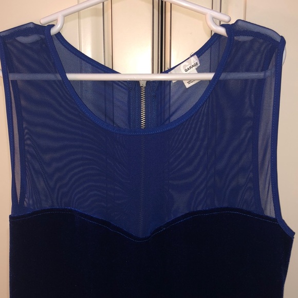 Garage Blue Velvet Dress - Picture 2 of 4